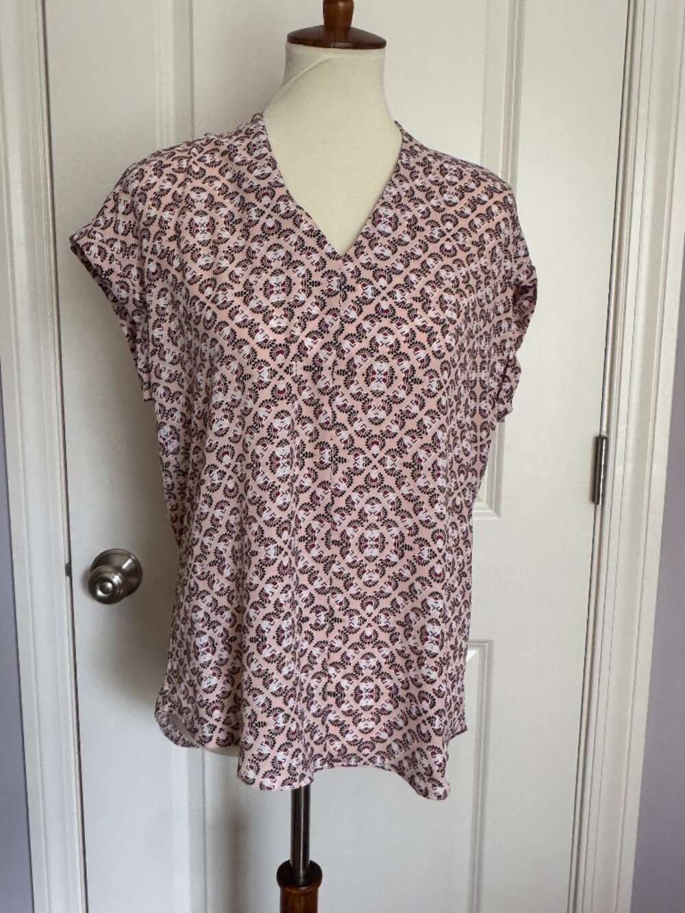 Pleione Pink Floral Print Dolman Sleeve Top XS